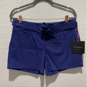 Cynthia Rowley Blue Belted Shorts Size 6 NWT Preppy Coastal
